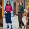 40代の冬を明るく彩るきれい色ニット。大人が素敵に見える選び方と着こなし