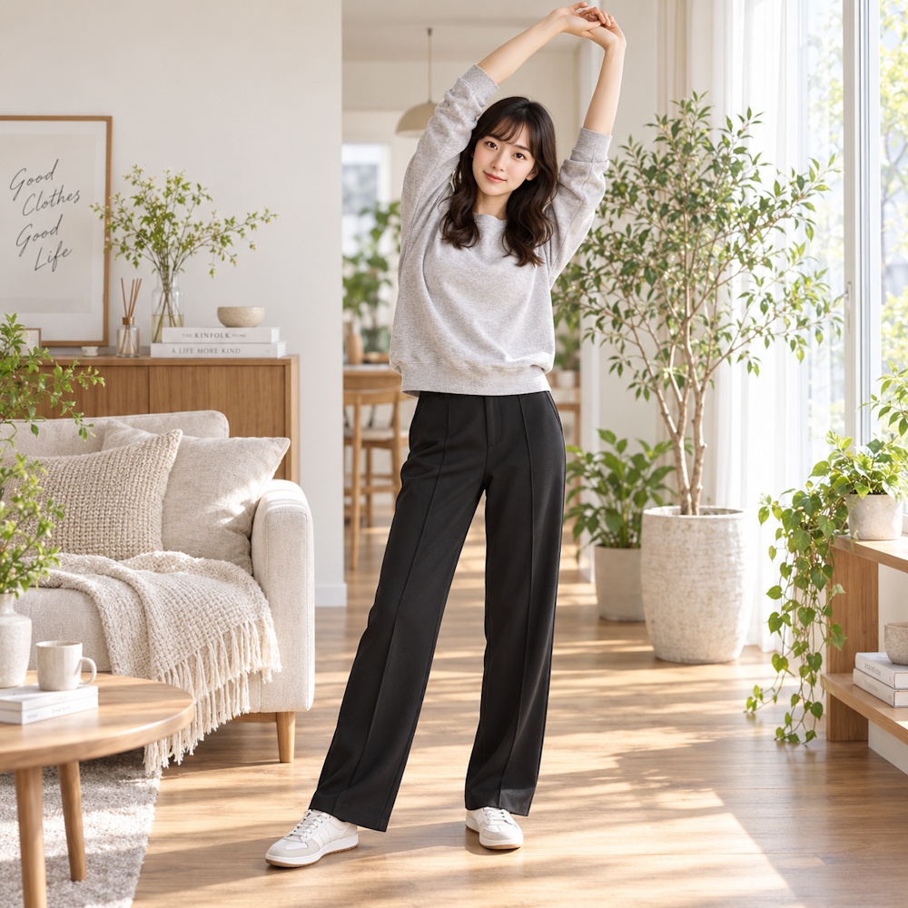 肩の力を抜いてこなれる「エフォートレススタイル」