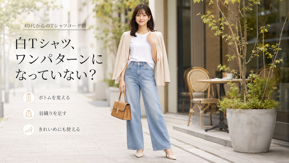 40代女性に似合う白Tシャツコーデ14選！脱ワンパターンで春夏も素敵に見せる着こなし