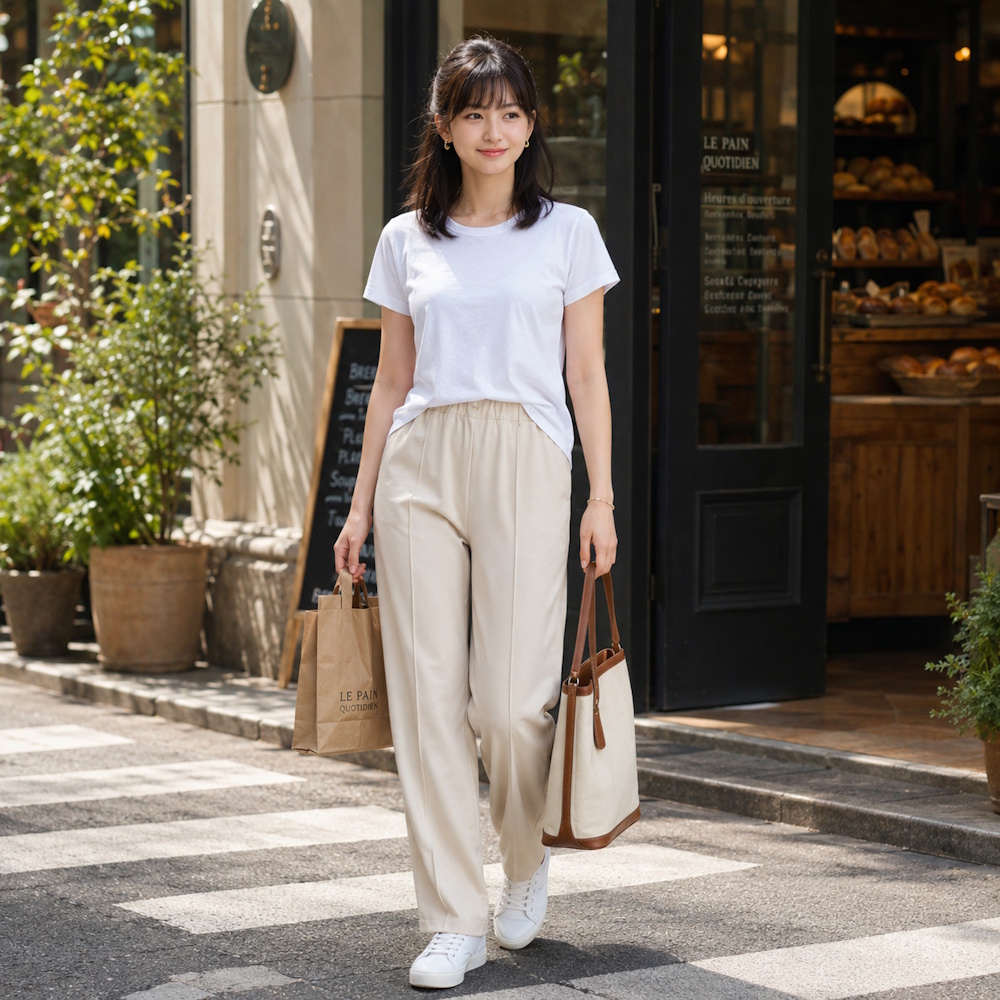 40代女性に似合う白Tシャツコーデ14選！脱ワンパターンで春夏も素敵に見せる着こなし